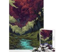 Rompecabezas de 1000 Piezas para Adultos Calavera en el Cielo Mal presagio Juguete Educativo Regalo para Mujeres y Hombres colección de Artistas de Impossible Game Bellas Artes tamaño 38x52cm