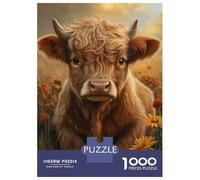 Rompecabezas De 1000 Piezas para Adultos Calf in Wildflowers-2 Rompecabezas para Adultos Juegos Relajantes Que Mejoran La Memoria Interacción Entre Padres E Hijos 70x50cm/1000pcs