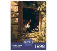 Rompecabezas De 1000 Piezas para Adultos Calico Cat in Window Rompecabezas para Adultos Juguetes Antiestrés Patrón De Montaje Oferta como Regalo para Toda La Familia 38x26cm/1000pcs