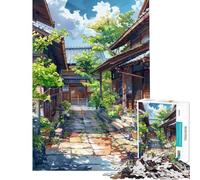 Rompecabezas de 1000 Piezas para Adultos Calle de un Pueblo japonés Rompecabezas Familiar para divertirse en Familia Juego desafiante Regalo Ideal (Tamaño 38x52cm)