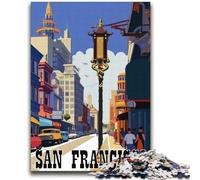 Rompecabezas de 1000 Piezas para Adultos Calles de San Francisco Ayuda a ejercitar el Cerebro Juguetes adictivos para Cultivar la Paciencia Colección de Artistas Bellas Artes (tamaño 38x52cm)