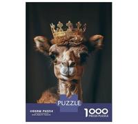 Rompecabezas De 1000 Piezas para Adultos Camel Animal Cute King Rompecabezas para Adultos Juegos Relajantes Análisis Y Lógica Oferta como Regalos para Toda La Familia 38x26cm/1000pcs