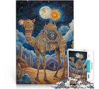 Rompecabezas de 1000 Piezas para Adultos Camello Colorido de fantasía Hecho de cartón para Mayores de 14 años Juego Intelectual de Juguete Trato como Regalo para Toda la Familia tamaño：38x52cm
