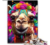 Rompecabezas de 1000 Piezas para Adultos, Camello con Flores, desafiantes Rompecabezas de 50x75cm, Regalo para Hombres y Mujeres, para Uso Diario y Ocasiones Especiales.
