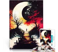 Rompecabezas de 1000 Piezas para Adultos Camino de la Luna Creciente Juego Educativo Familiar Toda la Familia. 38x26cm