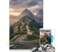 Rompecabezas de 1000 Piezas para Adultos Camino de montaña al Atardecer Juguetes para armar para divertirse en Familia para Fortalecer el Amor Entre Parejas 38x52cm