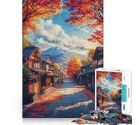 Rompecabezas de 1000 Piezas para Adultos Camino de otoño al Monte Fuji - Decoración de Corte preciso,Juguete cognitivo,Juego de Ocio,Regalo de cumpleaños (38x26cm)
