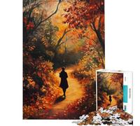 Rompecabezas de 1000 Piezas para Adultos Camino de otoño Mujer Rompecabezas para Adultos Juguetes antiestrés Ideal para Pasar el Tiempo en casa Ayuda a ejercitar el Cerebro (tamaño 38x26cm)
