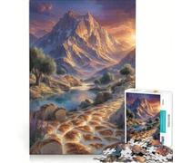 Rompecabezas de 1000 Piezas para Adultos: Camino de Pan hacia un Paisaje de montaña Juego práctico, decoración del hogar, colección de Artistas, Bellas Artes 38x26cm