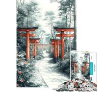 Rompecabezas de 1000 Piezas para Adultos Camino de un Santuario japonés Juego práctico para Pasar el Tiempo en casa cumpleaños y Navidad (Tamaño 38x52cm)