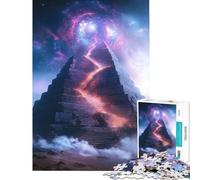 Rompecabezas de 1000 Piezas para Adultos Camino místico de la pirámide Juego Educativo adictivo Juguetes para Cultivar la Paciencia Ideas de Regalos y decoración para el hogar (tamaño 38x26cm)