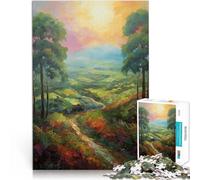 Rompecabezas de 1000 Piezas para Adultos Camino Rural al Atardecer Juegos Divertidos para la Familia Regalo de cumpleaños 38x26cm