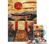 Rompecabezas de 1000 Piezas para Adultos Camino Sagrado Torri Mosaico Rompecabezas para Adolescentes Patrón de Montaje Difícil y desafiante Juego desafiante para Toda la Familia 38x52cm