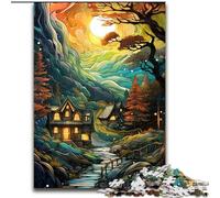 Rompecabezas de 1000 Piezas para Adultos,Caminos otoñales Coloridos,Hecho de Madera,Ideal para diversión Familiar,relajación y Regalos navideños,50x75cm para Adolescentes y diversión Familiar
