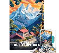 Rompecabezas de 1000 piezas para adultos Campamento Base del Everest Nepal Arte para juegos educativos Juguetes adictivos para cultivar la paciencia Ideas de regalos Decoración para el hogar (38x26cm)