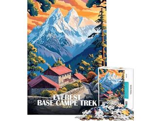 Rompecabezas de 1000 piezas para adultos Campamento Base del Everest Nepal Arte para juegos educativos Juguetes adictivos para cultivar la paciencia Ideas de regalos Decoración para el hogar (38x26cm)