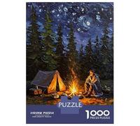 Rompecabezas De 1000 Piezas para Adultos Campfire Under The Stars Rompecabezas para Adultos Juguetes Antiestrés Corte De Precisión Actividades Divertidas En Casa 52x38cm/1000pcs