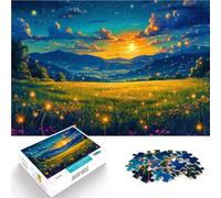 Rompecabezas de 1000 Piezas para Adultos Campo de Flores al Amanecer y al Atardecer Análisis y lógica Regalo para cumpleaños 38x26cm