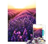 Rompecabezas de 1000 Piezas para Adultos Campo de Lavanda al Atardecer Juguetes adictivos para Cultivar la Paciencia Juego Familiar para aliviar el estrés Regalo de cumpleaños (Tamaño 38x52cm)
