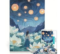 Rompecabezas de 1000 Piezas para Adultos: Campo de lotos de ensueño, Juego Imposible, Ideal para Pasar el Tiempo en casa Durante Las Vacaciones, Regalo para Amigos y Familiares 50x75cm