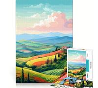 Rompecabezas de 1000 Piezas para Adultos Campos Coloridos,Arte Italiano,articulaciones Finas,diversión,desafío Inteligente,Juego Tranquilo,Regalo de cumpleaños para Aficionados (50x75cm)