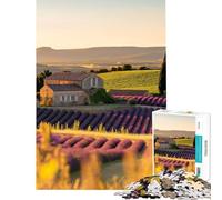 Rompecabezas de 1000 Piezas para Adultos Campos de Lavanda Desafío Educativo Difícil Juegos relajantes Apto para Mayores de 14 años (38x26cm)