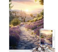 Rompecabezas de 1000 Piezas para Adultos Campos de Lavanda en un Pueblo Rompecabezas de 1000 Piezas Juego Imposible Gran Regalo para los Amantes de los Juegos Que mejoran la Memoria (50x75cm)