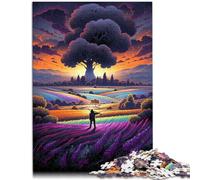 Rompecabezas de 1000 piezas para adultos, campos de lavanda, Provenza, Francia, desafiantes, regalos de juego para decoración del hogar, 14.95 x 20.47 pulgadas, para adolescentes de 14 años en