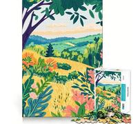Rompecabezas de 1000 Piezas para Adultos Campos de Verano de Connecticut,Arte Minimalista,Arte de Corte Fino,Juego para desarrollar la Capacidad de razonamiento,Juego para Momentos de Tranquilidad