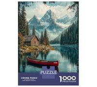 Rompecabezas De 1000 Piezas para Adultos Canadian Mountain Lake Rompecabezas para Adolescentes Juguetes De Bricolaje Que Mejoran La Memoria Regalos De Cumpleaños Y Únicos 52x38cm/1000pcs