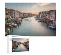 Rompecabezas de 1000 piezas para adultos, canal de Venecia, puesta de sol, adolescentes, juego práctico para mejorar la memoria interacción entre padres e hijos, 1000 piezas