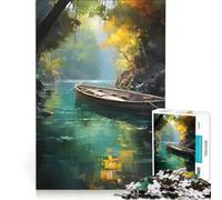 Rompecabezas de 1000 Piezas para Adultos Canción de Cuna acuática pequeños Barcos Juego Imposible decoración del hogar Regalo Ideal para Toda la Familia 38x26cm