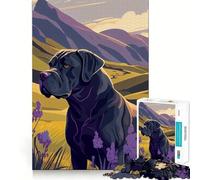 Rompecabezas de 1000 Piezas para Adultos Cane Corso Italiano Naturaleza Piezas de Corte Limpio Juego de Habilidad de Pensamiento Tiempo de Calma Diversión Escena navideña Arte (38x52cm)