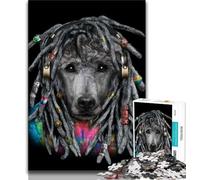 Rompecabezas de 1000 Piezas para Adultos caniche con rastas 1000 Piezas para Adolescentes Juego de Preguntas decoración de Pared cumpleaños y Navidad 75x50cm