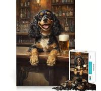 Rompecabezas de 1000 Piezas para Adultos Canine Bar Buddy - Piezas de Corte Limpio,Juego de Habilidad Mental,Momento de Calma,Divertido,Escena navideña,Arte (50x75cm)