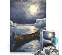 Rompecabezas de 1000 Piezas para Adultos: Canoa flotando en el Agua, Juegos Familiares, Carrera de Velocidad, Ideal para decoración de Escritorio, 38x52cm