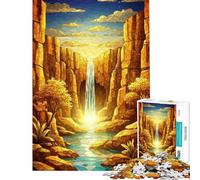 Rompecabezas de 1000 Piezas para Adultos Cañón de la Cascada Dorada Rompecabezas para Adultos Juegos Familiares para divertirse en Familia Juego desafiante Regalos (Tamaño 38x52cm)