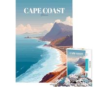 Rompecabezas de 1000 piezas para adultos Cape Coast Ghana póster de viaje juegos relajantes desafío de inteligencia cerebral juguetes adictivos regalos de cumpleaños para la diversión familiar 38x52cm