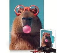Rompecabezas de 1000 Piezas para Adultos Capibara,Chicle,articulación Fina,Divertido Juego Mental,Regalo Ideal para Relajarse en Navidad (50x75cm)