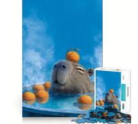 Rompecabezas de 1000 Piezas para Adultos Capibara en bañera Caliente Nadando con Naranjas Arte de Corte preciso Juego Creativo para ejercitar la Mente Divertido Juego de Ocio Regalo de cumpleaños