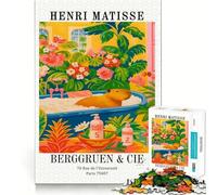 Rompecabezas de 1000 Piezas para Adultos Capibara en bañera,Estilo Henri Matisse,Ajuste, Arte,Juego Mental,Regalo,Juego Lento,Arte de Pared navideño (38x26cm)