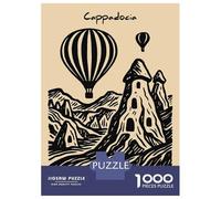 Rompecabezas De 1000 Piezas para Adultos Cappadocia Hot Air Balloons and Fairy Chimneys Rompecabezas para Adultos Juegos Divertidos Corte De Precisión Actividades Divertidas En Casa, 38x26cm/1000pcs