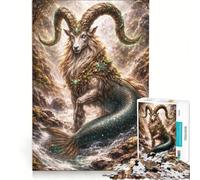 Rompecabezas de 1000 Piezas para Adultos Capricornio, Juegos relajantes, desafiante para completar, Lista de Deseos con Papá Noel 38x52cm