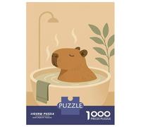 Rompecabezas De 1000 Piezas para Adultos Capybara Bath Bathroom Shower Funny Animal Animal Rompecabezas para Adolescentes Juego De Ingenio Desafío Difícil Juego Desafiante Regalos 70x50cm/1000pcs