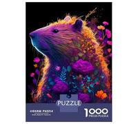 Rompecabezas De 1000 Piezas para Adultos Capybara Flower Colorful Rompecabezas para Adultos Juegos De Relajación Regalos para Mujeres Desafío Educativo 38x26cm/1000pcs