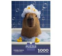 Rompecabezas De 1000 Piezas para Adultos Capybara in Bathtub with Rubber Ducks Rompecabezas para Adultos Juegos De Relajación Desafío Difícil Ayuda A Ejercitar El Cerebro 70x50cm/1000pcs