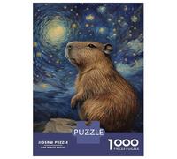 Rompecabezas De 1000 Piezas para Adultos Capybara Starry Night-2 Rompecabezas Juguetes Antiestrés Decoración del Hogar Difícil Y Desafiante 52x38cm/1000pcs