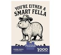 Rompecabezas De 1000 Piezas para Adultos Capybara with Cowboy Hat Funny Quote Rompecabezas para Adultos Juguetes Antiestrés Ensamblaje De Patrones Interacción Entre Padres E Hijos 38x26cm/1000pcs