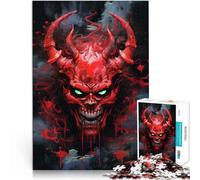 Rompecabezas de 1000 Piezas para Adultos Cara de Demonio Diablo Hecho de Madera Apto para Personas Mayores de 14 años. Juego de desafío único Ofrecido como Regalo para Toda la Familia.