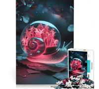 Rompecabezas de 1000 Piezas para Adultos Caracol Rosa Transparente de Noche Juguete Decorativo para Pared interacción Entre Padres e Hijos 50x75cm